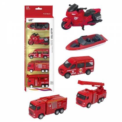 DIE CAST PULL BACK ΣΕΤ 5 ΟΧΗΜΑΤΩΝ ΠΥΡΟΣΒΕΣΤΙΚΗΣ 10x34cm  στην Κατηγορία Pull  Back 