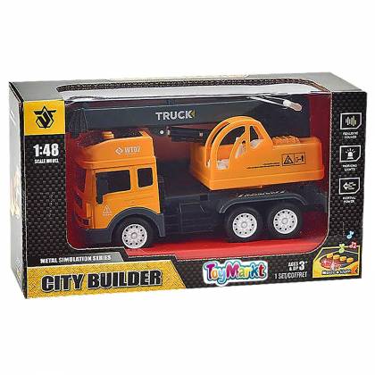 Die Cast Friction Γερανός με φως + ήχο 27x15x10cm  στην Κατηγορία Αυτοκούρδιστα (Τριβής-Friction) 