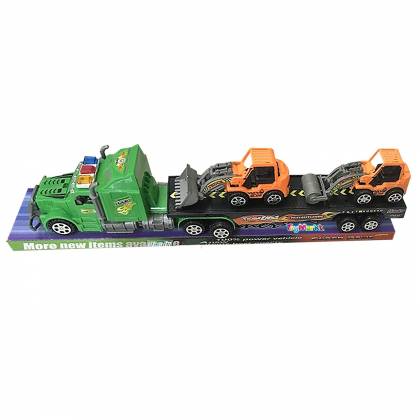 Νταλίκα Friction με 2 Δομικά Οχήματα 43x11x8cm  στην Κατηγορία Αυτοκούρδιστα (Τριβής-Friction) 