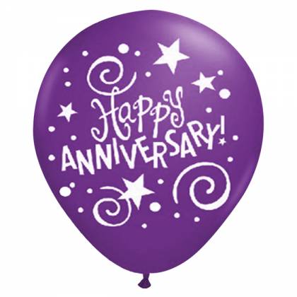 ΣΕΤ 6 ΤΕΜ ΜΠΑΛΛΟΝΙΑ 12" HAPPY ANNIVERSARY 30cm  στην Κατηγορία Μπαλόνια 