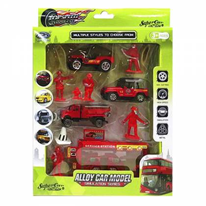 ΣΕΤ ΜΕΤΑΛΛΙΚΑ ΟΧΗΜΑΤΑ ΠΥΡΟΣΒΕΣΤΙΚΗΣ FREE WHEELS 20x28cm  στην Κατηγορία Free  Wheels (Ελέυθερης Κίνησης) 