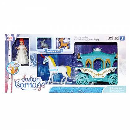 ΑΜΑΞΑ ΜΕ ΦΩΣ & ΜΟΥΣΙΚΗ, ΠΡΙΓΚΗΠΙΣΣΑ & 2 PETS 42x21cm  στην Κατηγορία Άμαξες - Αλογάκια 