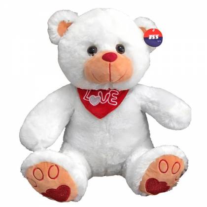 ΑΡΚΟΥΔΑΚΙ ΜΕ ΜΑΝΤΗΛΙ, ΠΑΤΟΥΣΑ I LOVE YOU 50cm - καθιστό 33cm  στην Κατηγορία Λούτρινα 